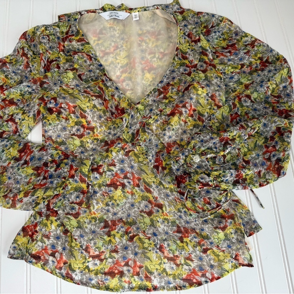 Paris Atelier + Other Stories Womens Floral Wrap Blouse Top 0. 1207